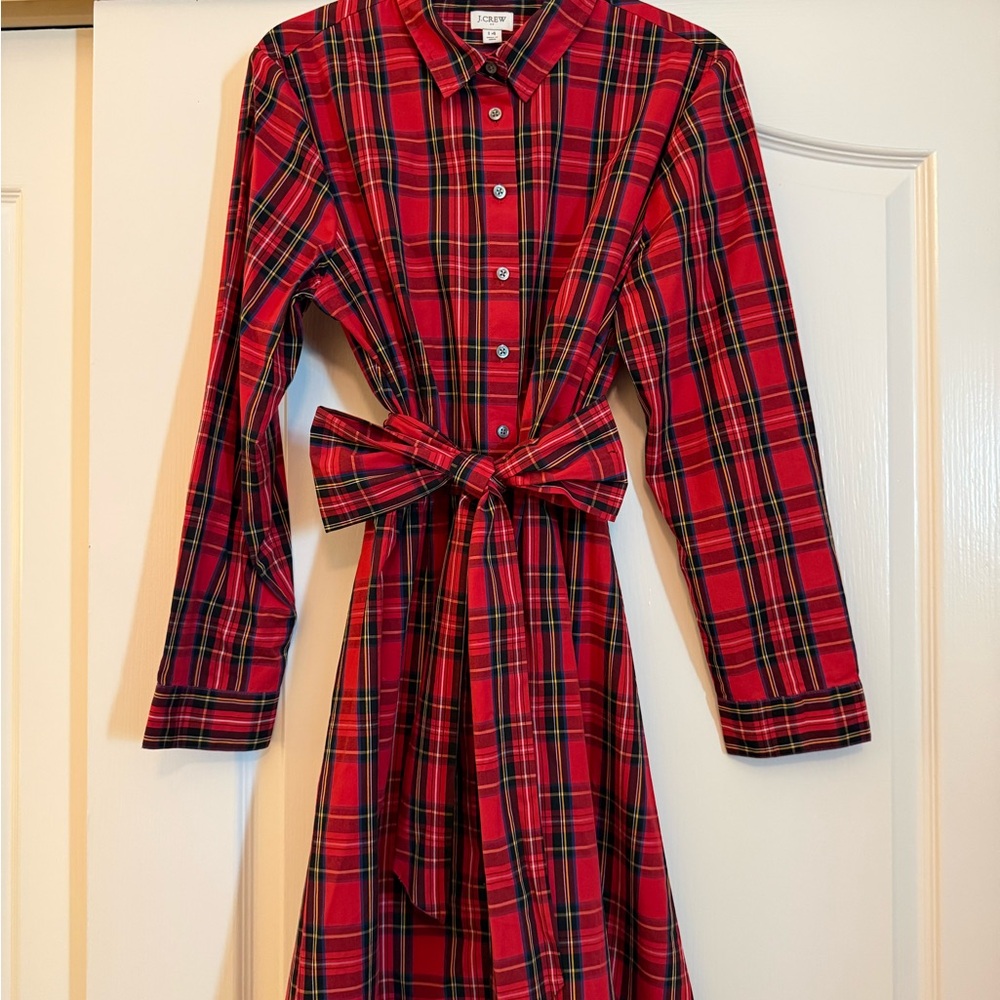 J Crew Red Dress with tie